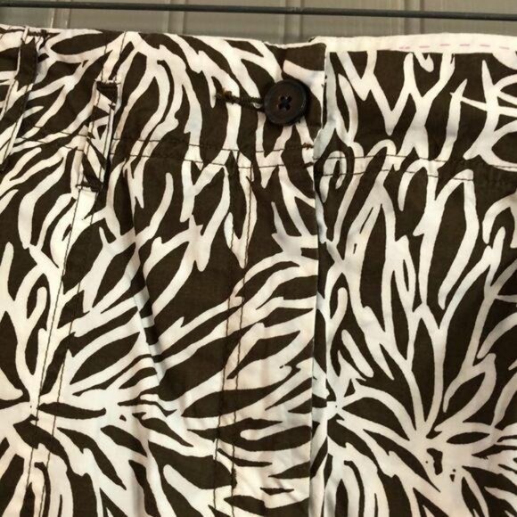 Lands End Womens Brown & White Floral Printed Skort Tie Waist Size 8 - Picture 7 of 10